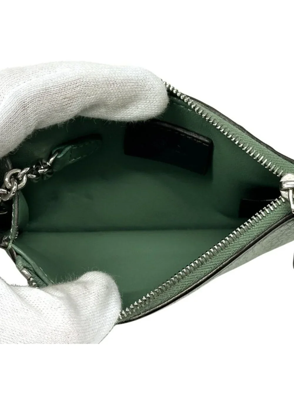 Fendi Wallet Coin Case Leather Fragment Green Card